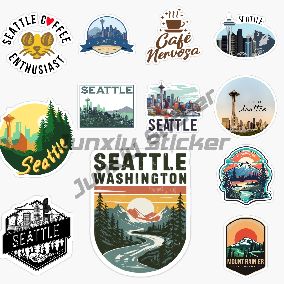 

SEATTLE Flag Map Car Sticker for Decoration Car Window Wall Room Truck Helmet Racing Decal Accessories Customizable