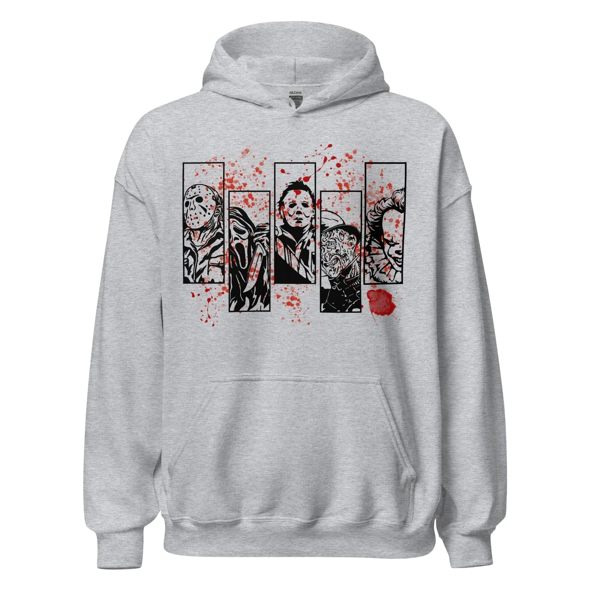 

Autumn and Winter "Horror Icons Tribute" Gothic - Trendy Cotton Hoodie, Stylish Horror - Movie Fan Sweatshirt