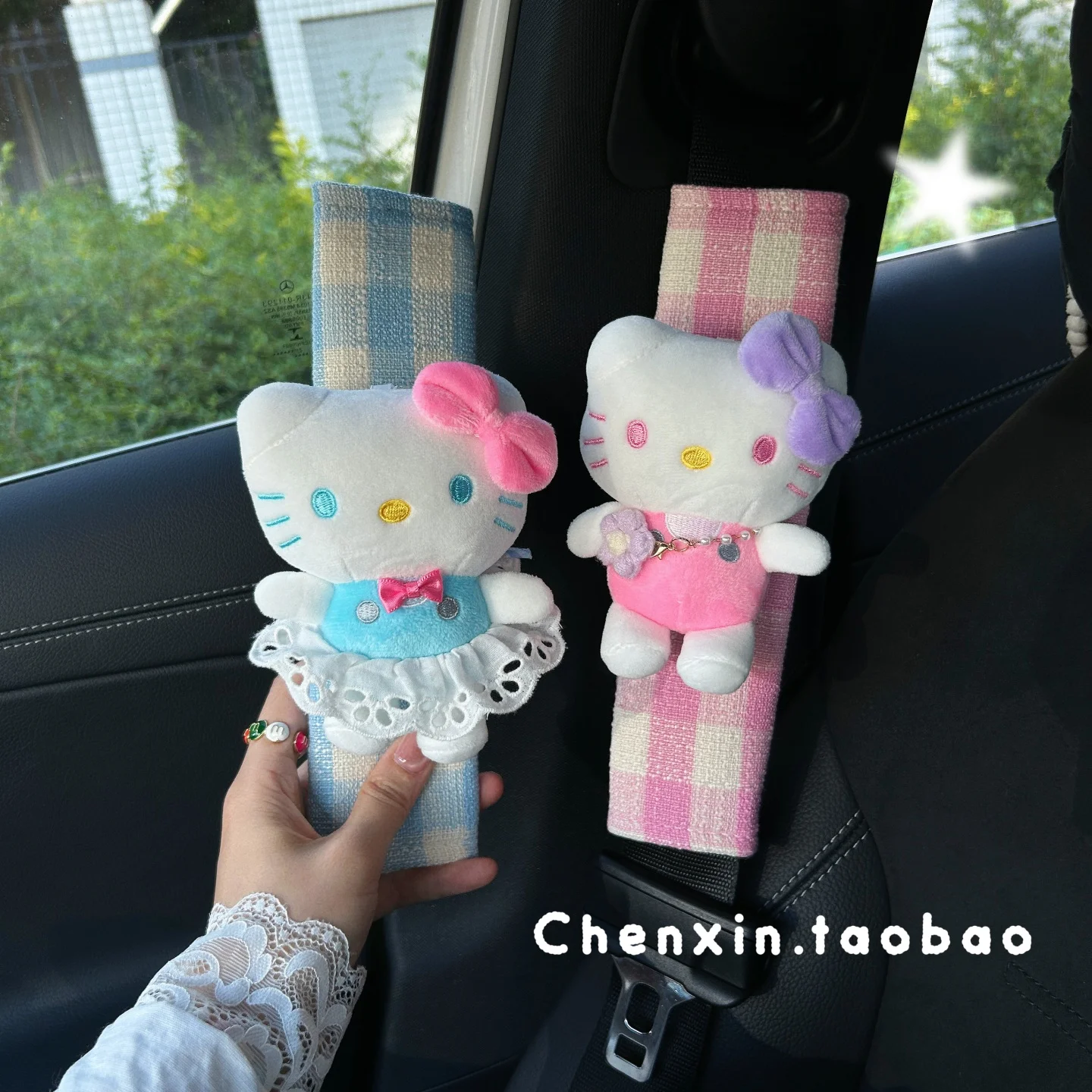 

Universal Comfortable Seat Belt Cover Adjustable Plush Car Safety Belt Cute Pink Car Accessories Car Accessories Interior