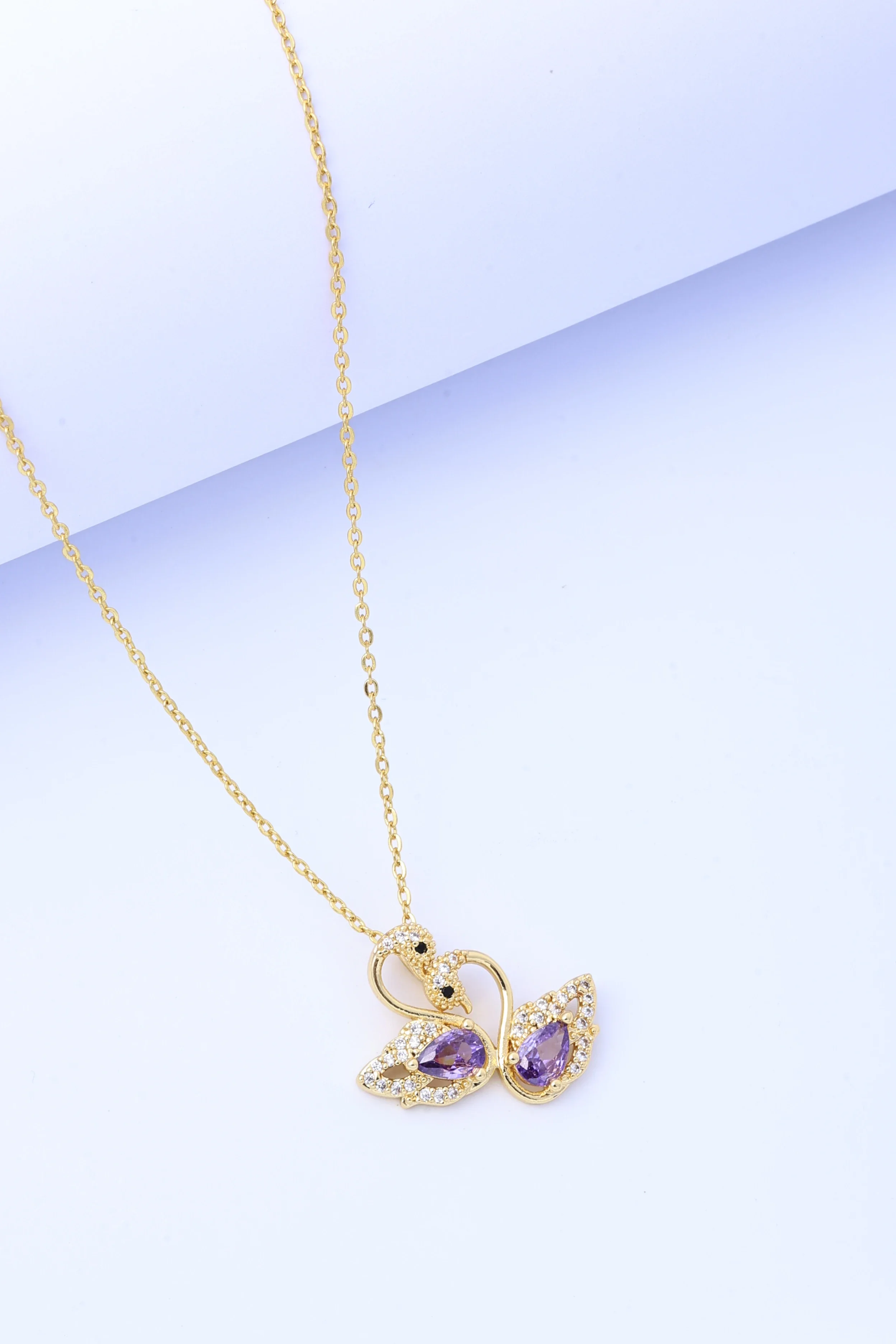 Collar de cisne morado para mujer, cadena de clavícula con diseño de nicho ligero de lujo de alta gama para novia, 2025