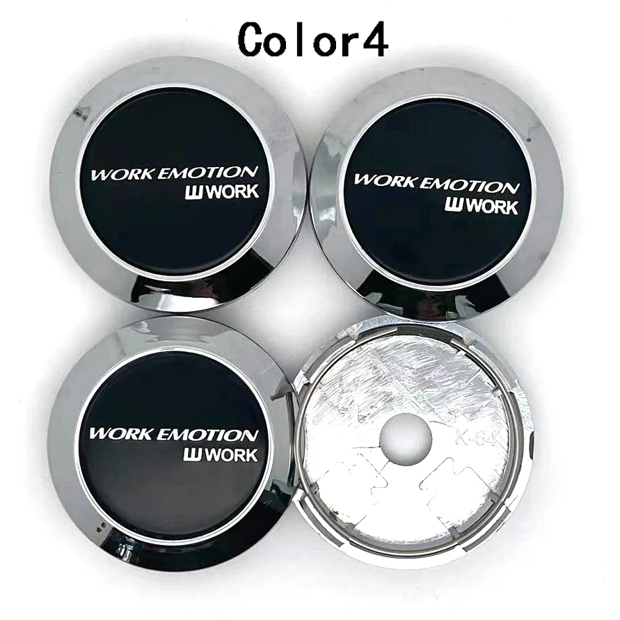 4PCS/Lot  64MM   Car Wheel Center Cap Emblem Sticker For Work emotion Racing Wheel  Cover Protector Hub Cap Sticker