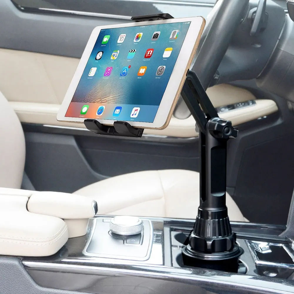 

360 Auto Car Cup Holder Tablet Automobile Mount Cradle for Apple IPad Pro 12.9 Air 2019 Mini 4 for Samsung Tab S7 Plus 12.4