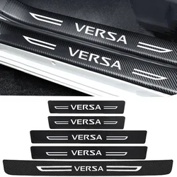 Car Accessories for Nissan Versa 2024 Carbon Fiber Door Threshold Sill Strip Welcome Pedal Trim Decals Car Styling Stickers