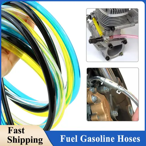 Bilashmart 1/2/5/10/50m Polyurethane Fuel Hose ID 2 3 4 5 6 7mm TPU Gas Pipe Trimming Machine Chain Saw Blower Tube Yellow Black Clear Blue