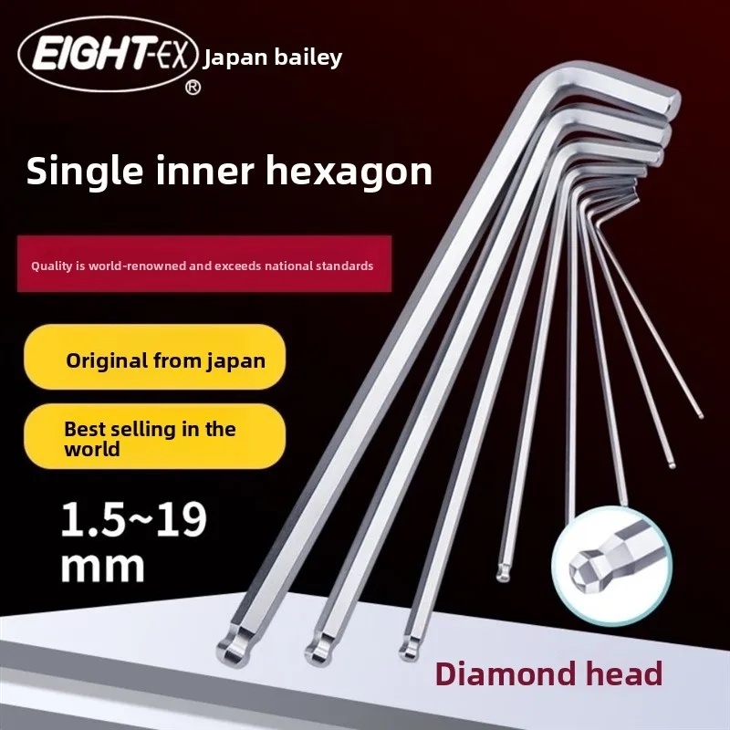 High Quality Japan  Colored Ball End Hex Key Wrench Long Metric Allen Screwdriver Single Piece For Professional Mechanical Use