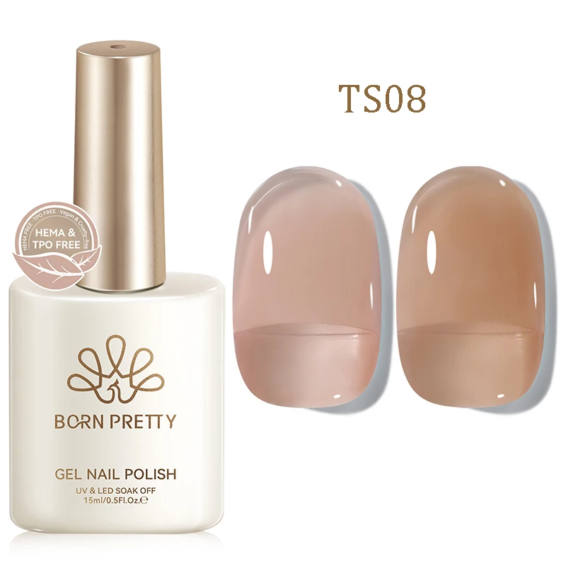 BORN PRETTY 15 ml Jelly Gel Polish Milky White Nude Glitter Soak Off LED UV Gel Semi Permanent Nail Art Maniküre Gel Lack