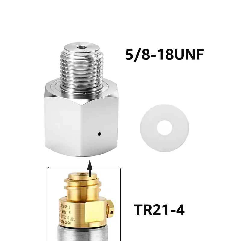 5/8-18UNF To TR21-4 Adapter,Convertors For Sodastream,From Co2 Tank Canister Convert to Soda Cylinder Bottle,HomeBrew,Aquarium