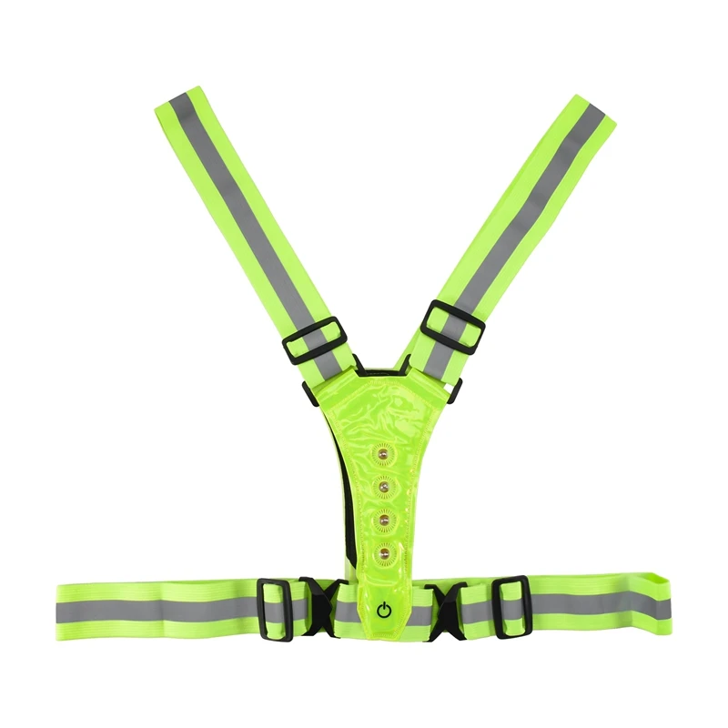 Reflective Vest, Adjustable, High Visibility Vest, Safety Vest With 8 LED Lamps, High Visibility For Jogging