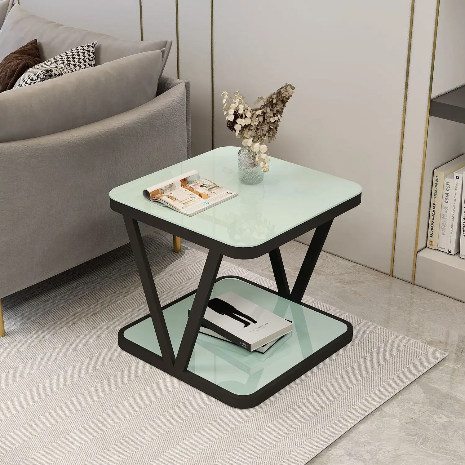 أريكة طاولة جانبية صغيرة لغرفة النوم طاولة قهوة صغيرة حافة مضادة للتصادم قليلة يورو