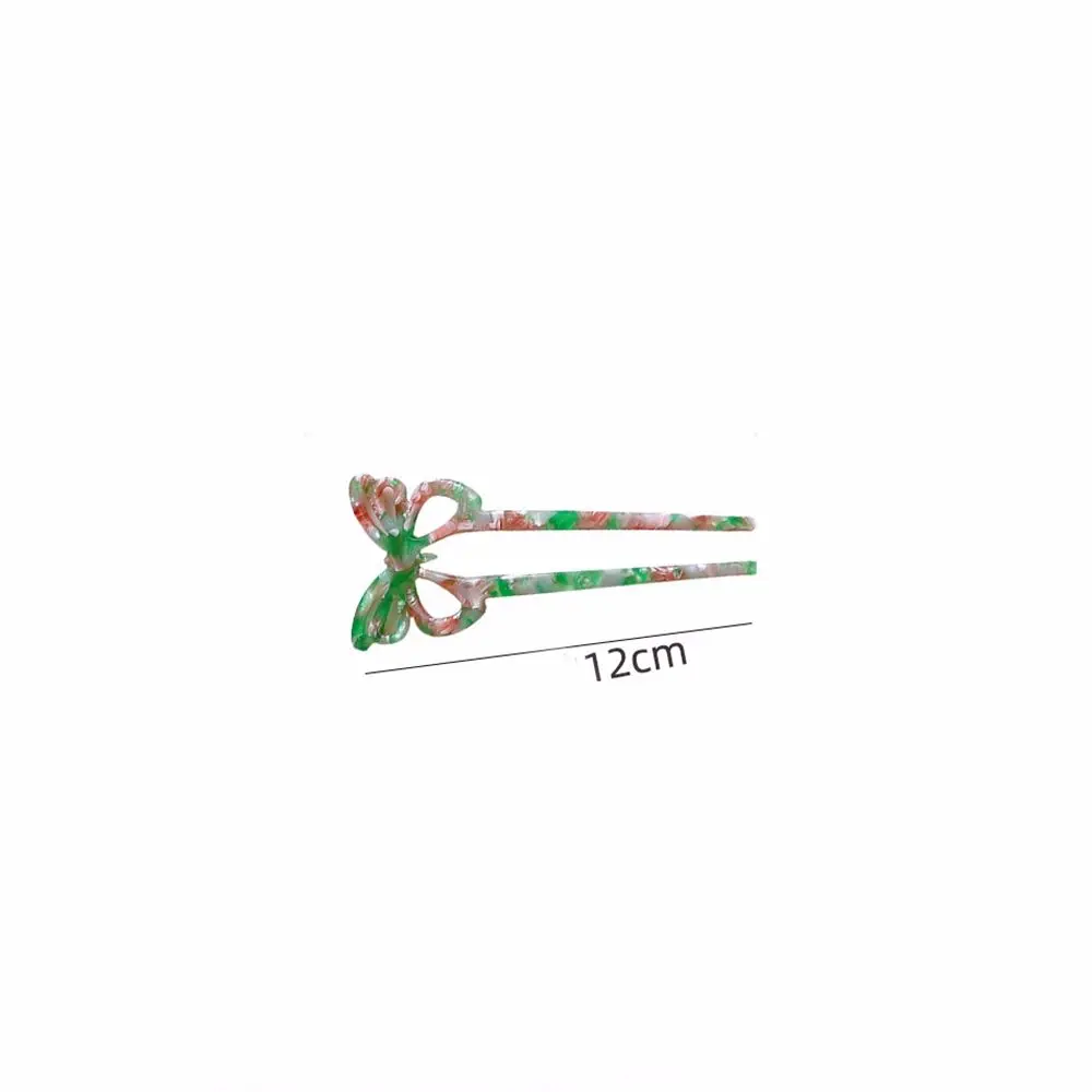 Elegant All-match Girls Acetate Bun Maker Butterfly Hair Stick U-shaped Hairpin Korean Style Headwear Female Hair Accessories