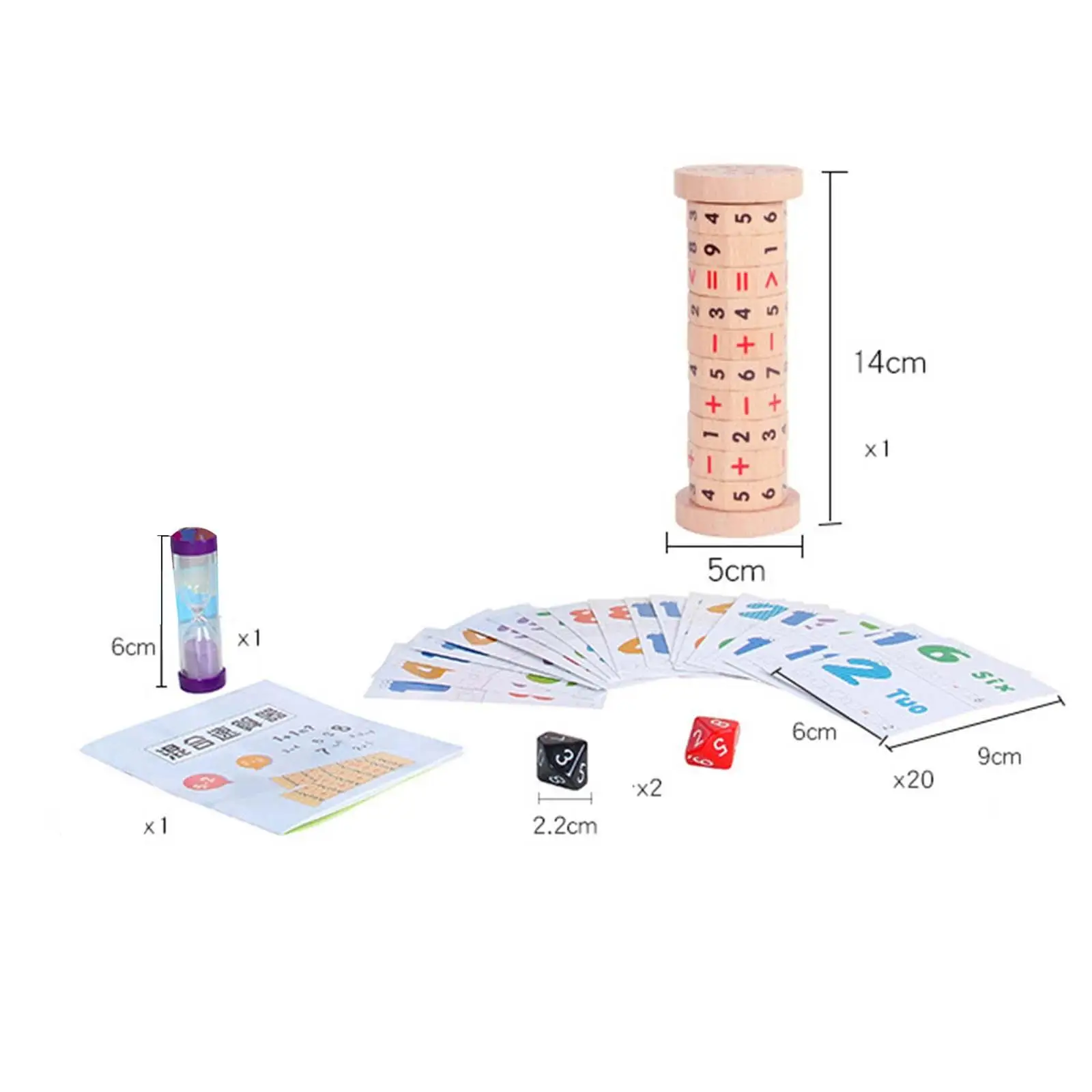 Blocchi rotanti in legno Gioco di conteggio Simboli educativi Numeri matematici Montessori fai-da-te per bambini in età prescolare