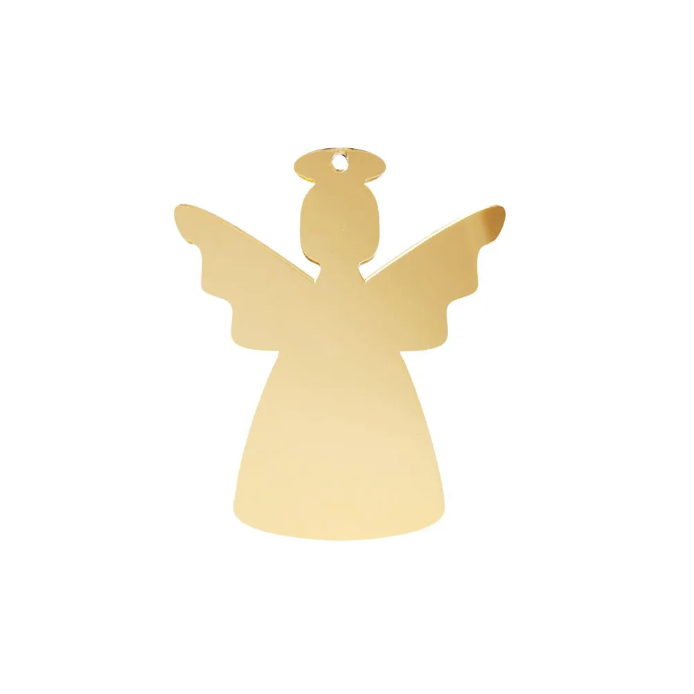 

10Pcs Acrylic Mirror Stickers Angel Shape Wall Decal Gold Silver Protective Film Safe for Kids Rooms Bathroom Angel Wall Sticker