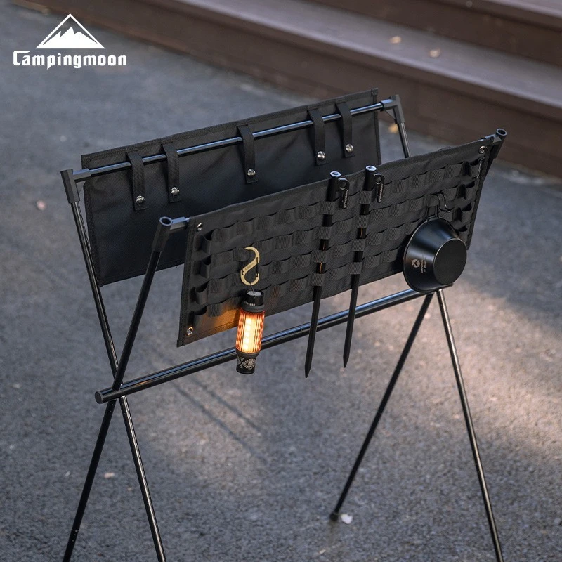 CAMPINGMOON سميكة مقاومة للاهتراء البوليستر التخزين في الهواء الطلق معلقة مجلس لوازم التخييم الجدول حافة معلقة المجلس
