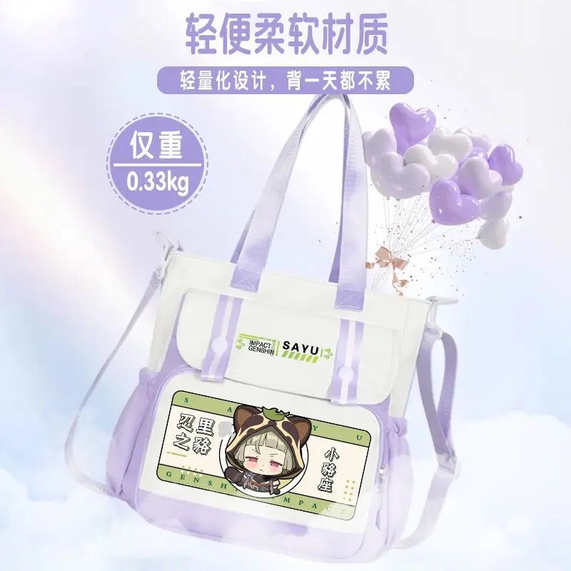 Genshin Impact Nahida Merchandise Single Shoulder For Women Wandering Stray Handbag Canvas Commuter Crossbody Bag A