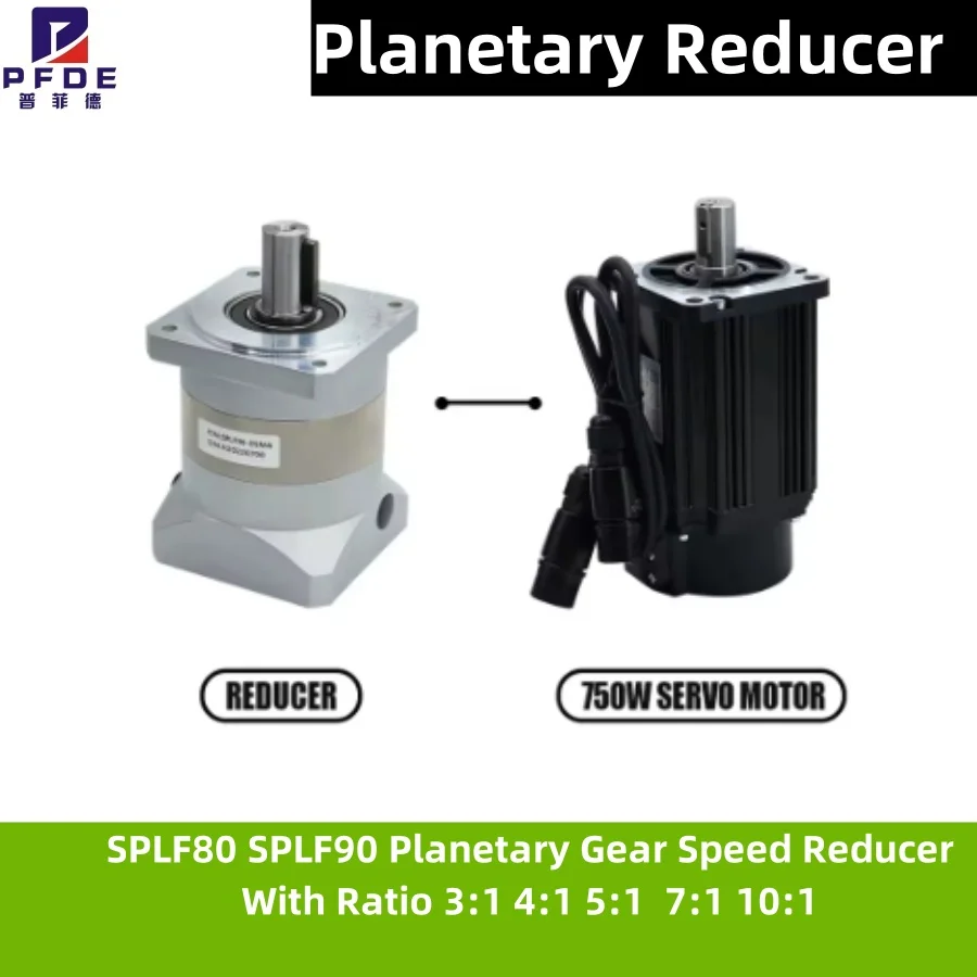 Planetary Reducer SPLF80 SPLF90 Planetary Gear Speed Reducer  Ratio 4:1 5:1 6:1 50:1 For CNC 80ST 90st Servo Brush  Input19MM