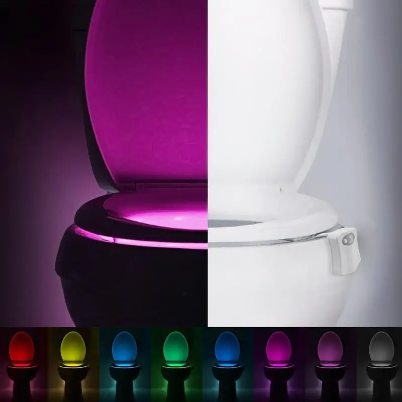 Toilet Night Light Motion Sensor Toilet LED Lights Color Changing Toilet Bowl Nightlights With Motion Activated Sensor Fun