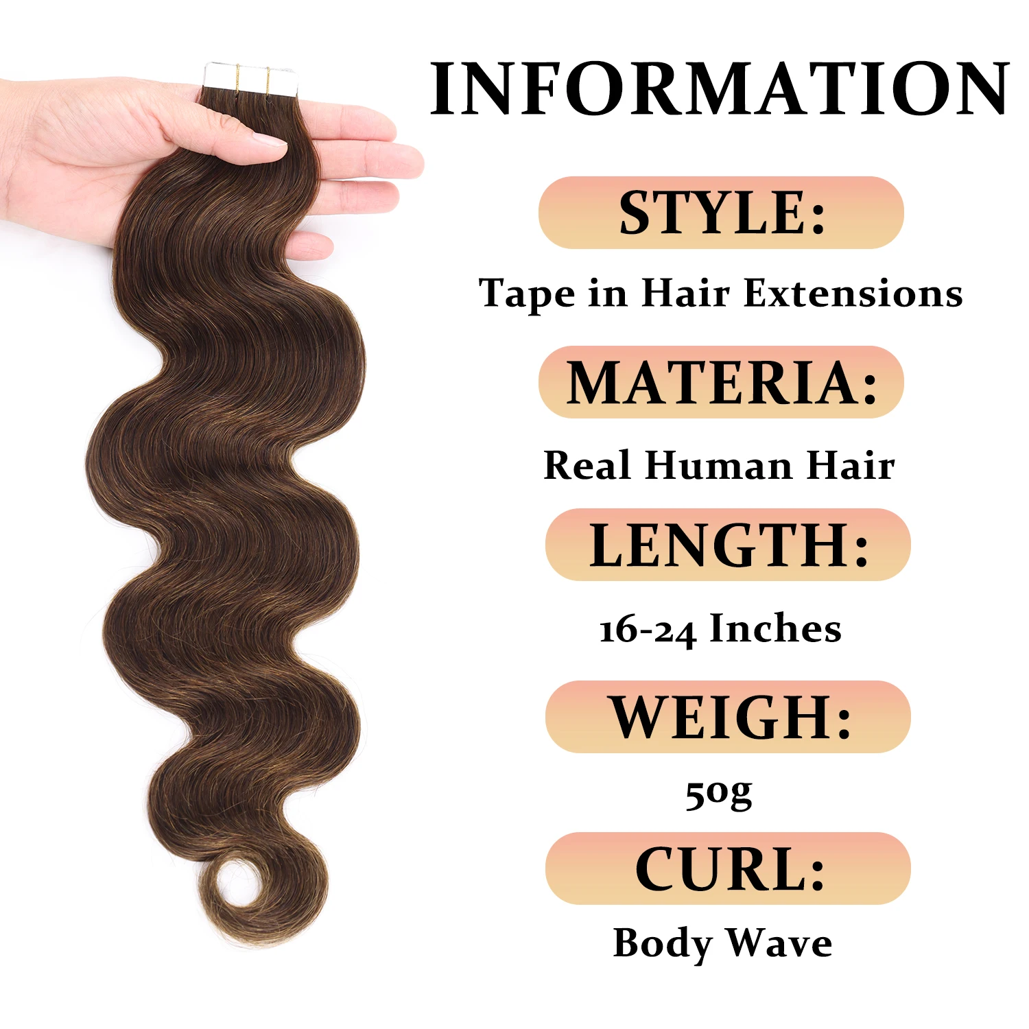 الشريط في شعر مستعار بشري 20 قطعة/الحزمة الجسم موجة شريط شعر بشري حقيقي في ملحقات شريط سلس في وصلة إطالة شعر طبيعي حقيقي