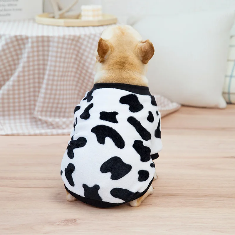 Leopard Printed Soft Fleece Pet Dog Clothes for Small Dogs Winter Warm Puppy Pajamas Chihuahua Vest French Bulldog Pug Pullover