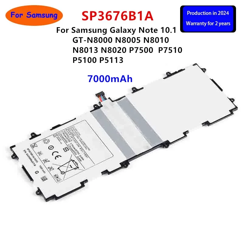 

Brand New SP3676B1A 7000mAh Battery For Samsung Galaxy Note 10.1 GT-N8000 N8005 N8010 N8013 N8020 P7500 P7510 P5100 P5113