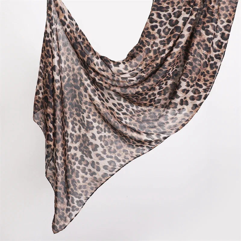 Leopard Printed Hijabs for Women Scarf Muslim Fashion Ombre Marble Watercolor Print Shawl Hijab Scarves Head Wrap for Women