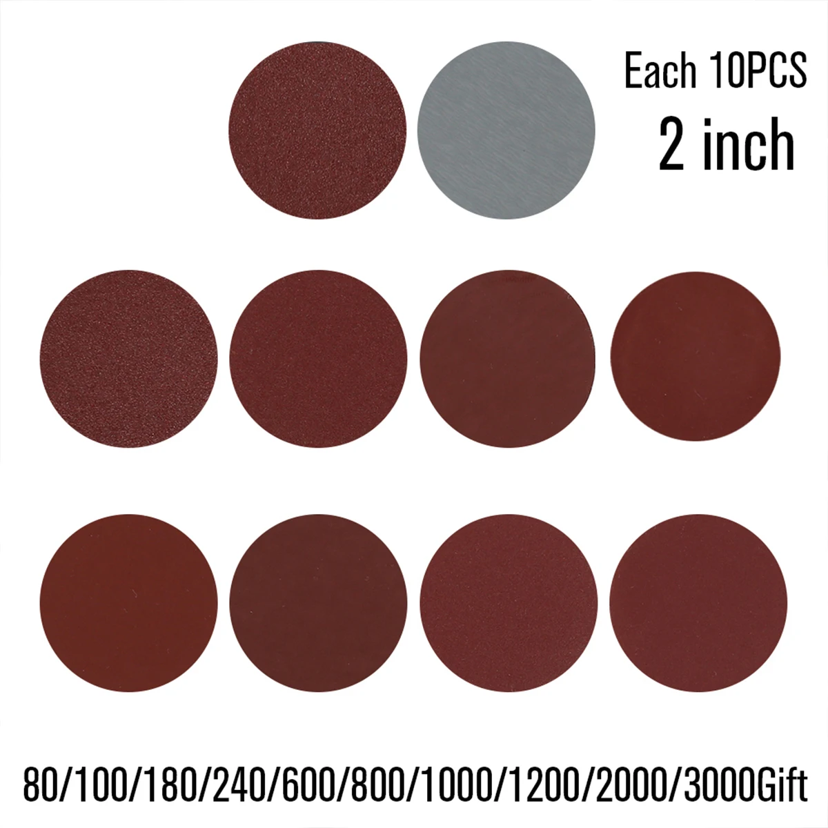 Imagem -02 - Discos de Lixamento Broca Anexo Gancho e Loop Backing Pad Angle Grinder Ferramenta Rotativa 803000 Grit 100 Pcs