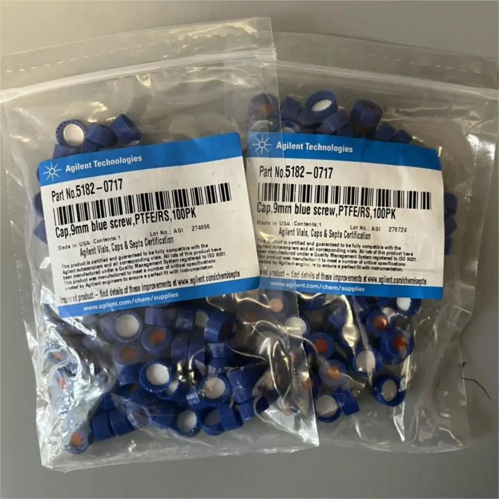 

Agilent 5182-0717 5185-5820 5182-0731 2ml Screw Top Vials & Caps, screw, blue, PTFE/red silicone septa, Cap size: 12mm