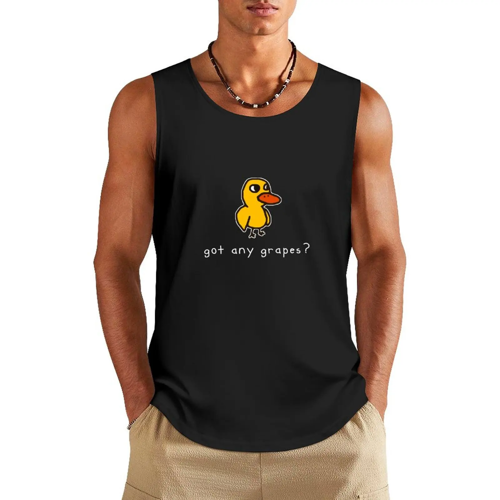 

got any grapes (alt. for dark colored materials) Tank Top summer sleeveless shirt man