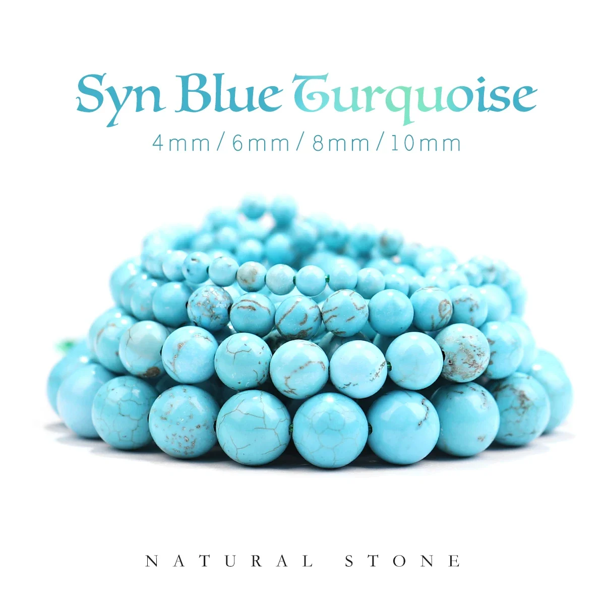Natürliche Steine Runde Form Lose Mineral Blau Türkis Rondelle Perlen Für Schmuck DIY Machen Armband Ohrringe Zubehör