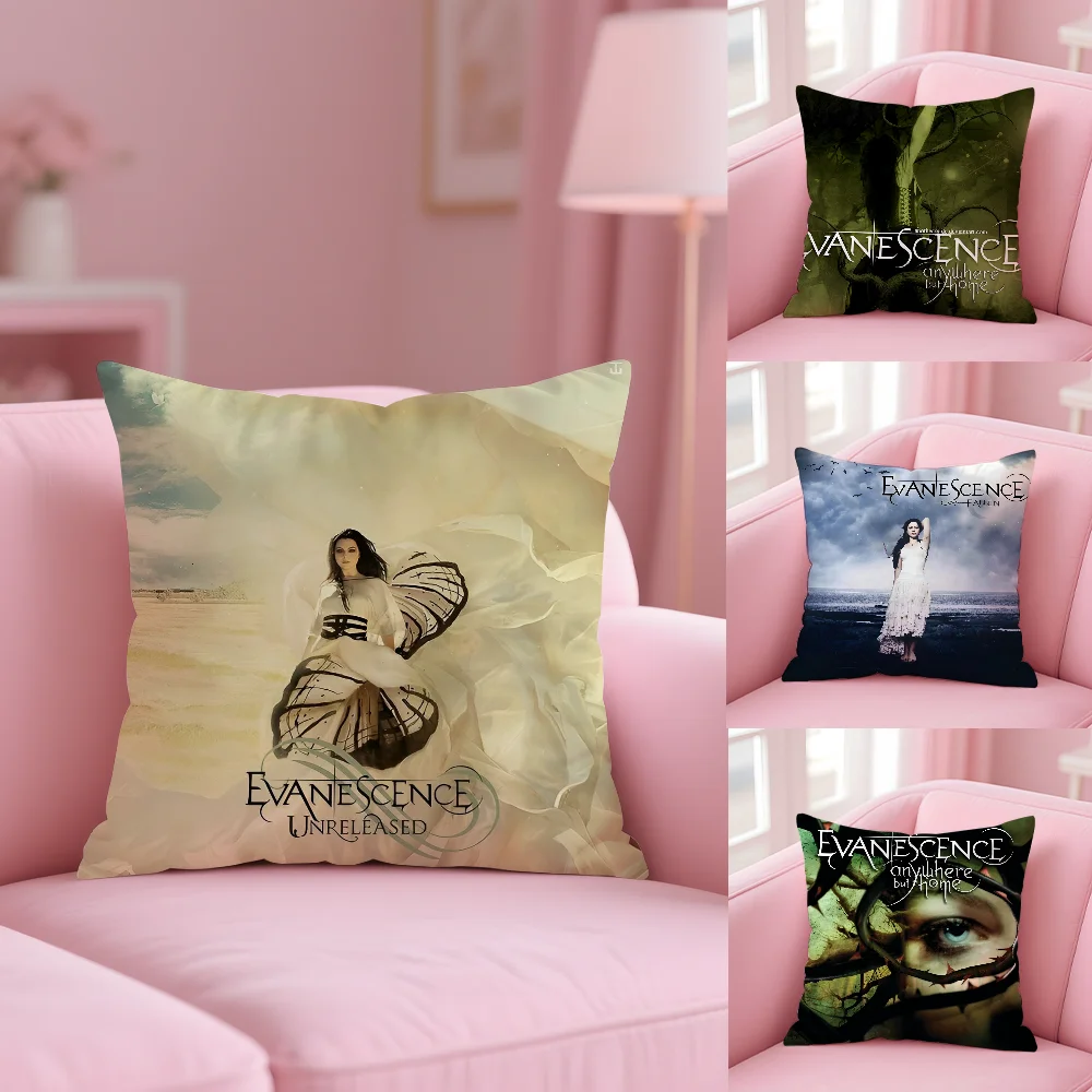 E-Evanescence A-Amy Lee Pillow Case Anti-dustmite Pillowcase Invisible zipper silky short plush Sofa cushion cover