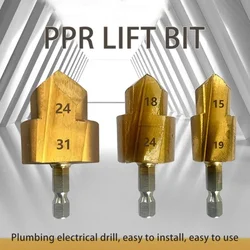 New PPR Lifting Drill 20/25/32 Mm Titanium Step Drill Set Hexagonal Handle Hole Opener for Water Pipe Expansion Core Drill Bit