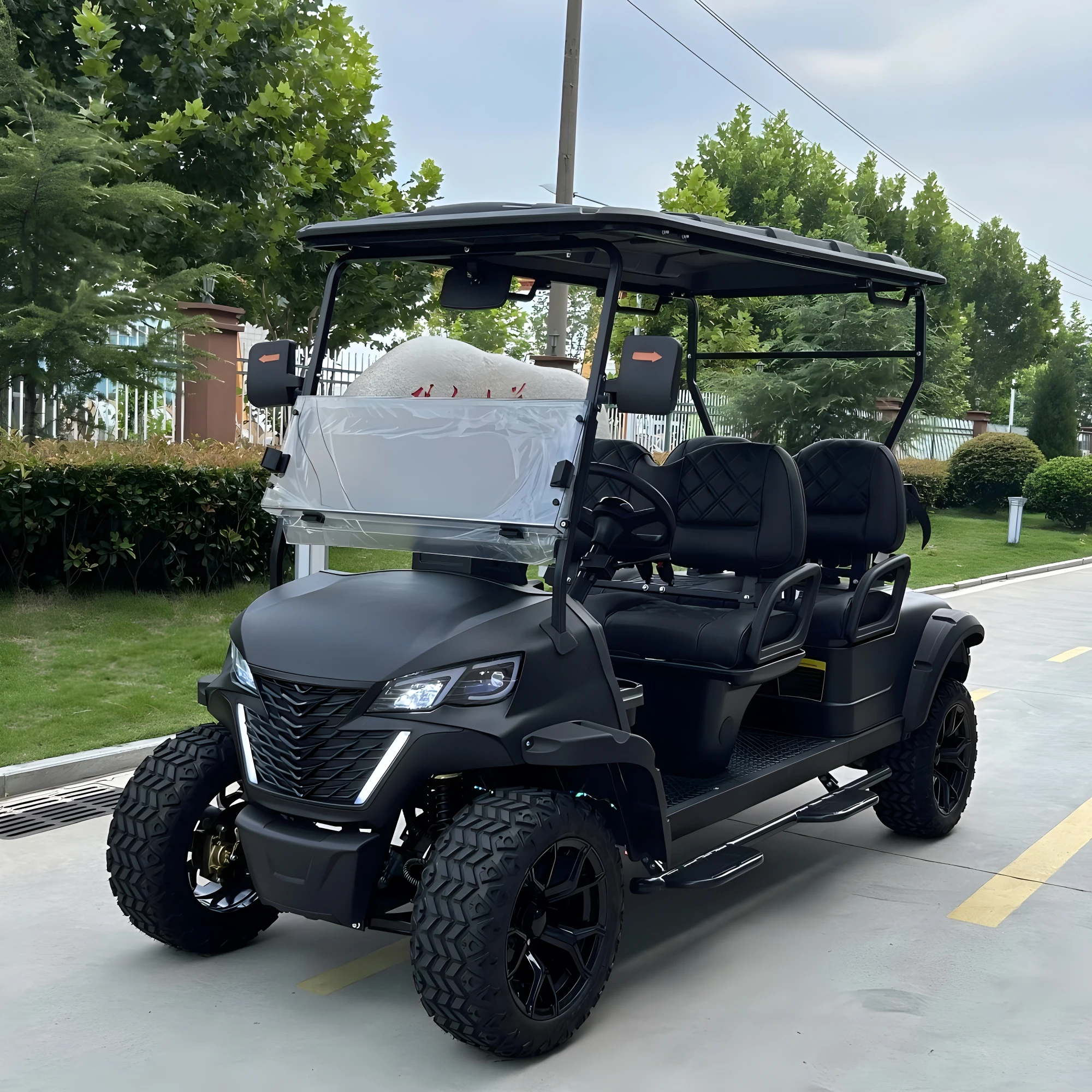 2026 New Golf Cart with Electric Sightseeing Bus Electric Hunting Car All-Terrain off-Road Vehicle 48V60V72V Lithium Battery