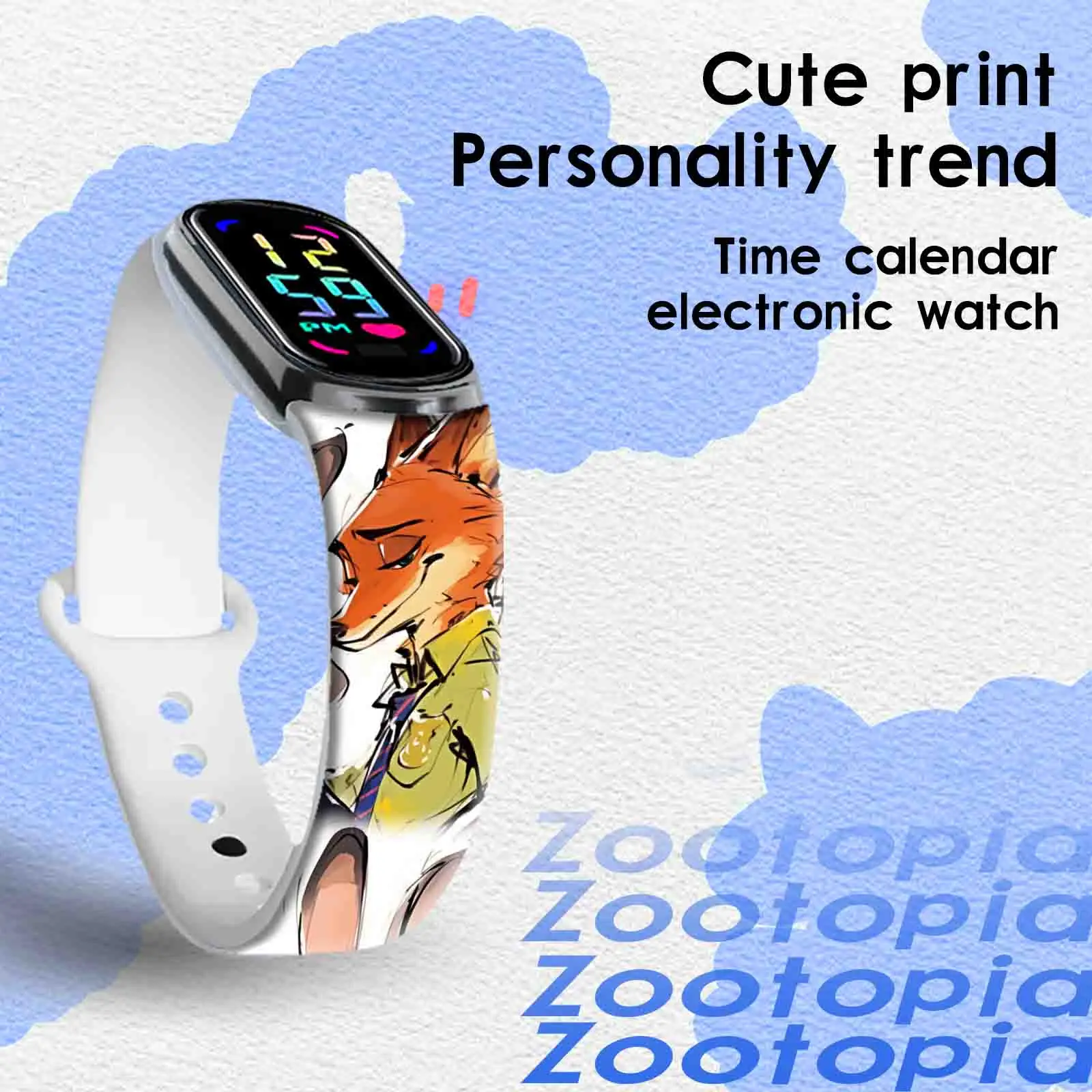 Tali Jam Tangan Resmi Berlisensi Disney Zootopia 2 untuk Xiaomi Mi Band 10/9/8, Tali Silikon Tipis Lembut Motif Kartun, Hadiah untuk Anak-Anak