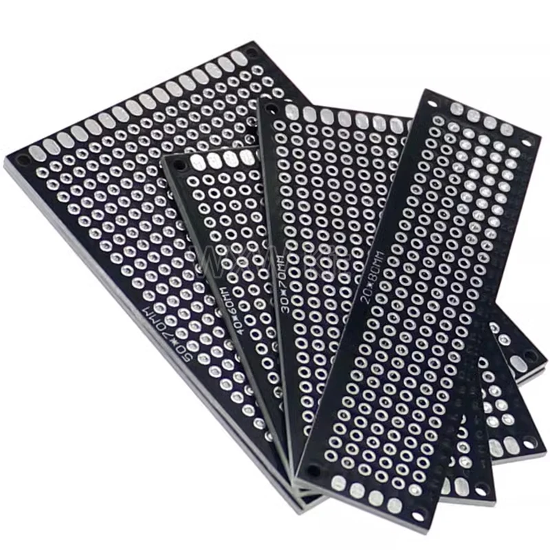 20pcs/lot PCB Prototype Board Circuit Protoboard Universal Stripboard Prototyping Veroboard 2X8 3X7 4X6 5X7 5Pcs Each Mix Black