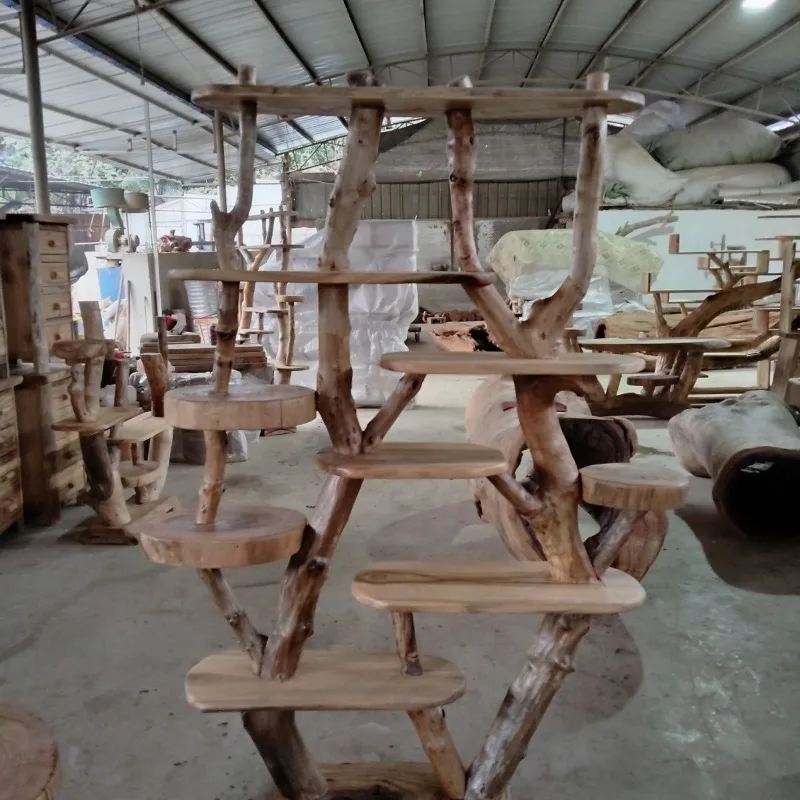 

Solid wood homestay camphor wood flower stand Bogu frame Duobao Pavilion office shelf multi-layer