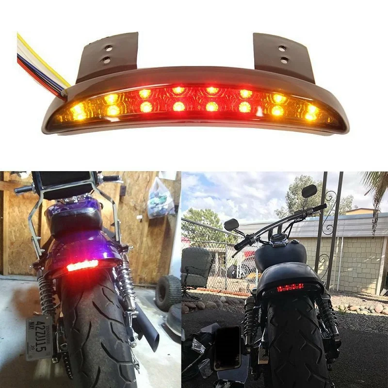 

Motorcycle LED Brake Tail Light Turn Signal Rear Fender Tailing Edge Brake Warning Light For Honda Shadow Spirit VT 1100 750