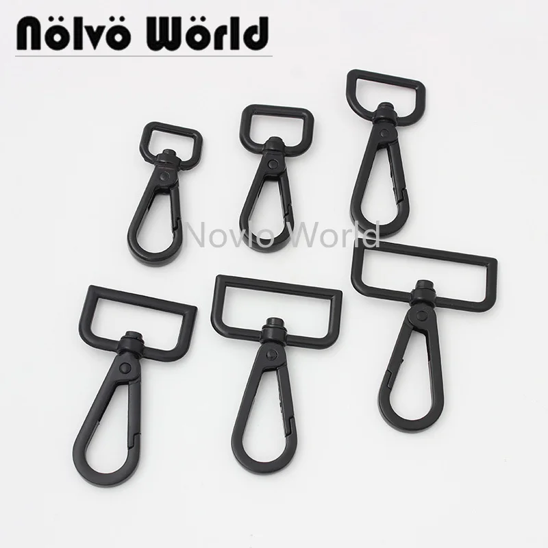 

10-50 pieces Dark black 13-16-20-26-32-38mm Regular Luggage Straps Metal Buckles Hanger Lobster Swivel Clasps Trigger Clips