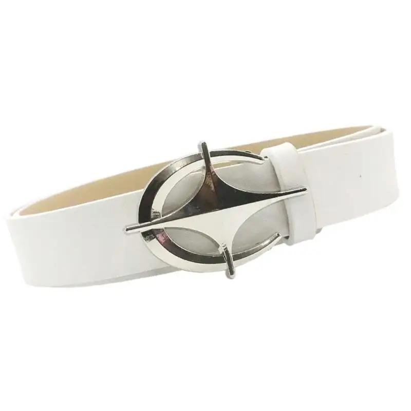 

652F Solid PU Belt for Women Star Buckle Belt Simple Waistband Aesthetic Waist Belt for Girl Jeans Shorts Dress Belt