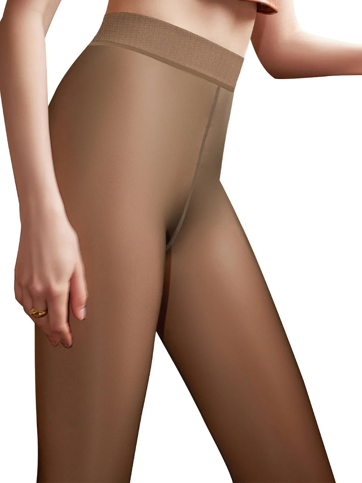 سراويل ضيقة مخملية كبيرة جدًا دافئة بطبقة أساسية ممتدة سراويل نسائية ربيعية طويلة مادة أخرى 00%