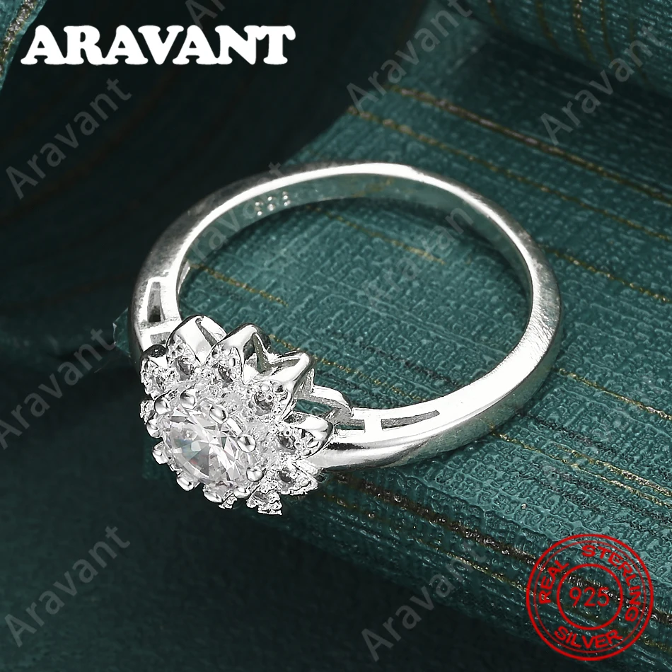 925 Sterling Silver Flower Zircon Ring (7-10#) - Unique, Versatile Gift, Suitable For Women And Evenings
