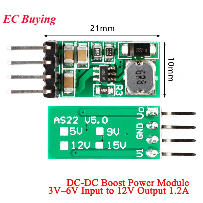 10pcs/1pc DC-DC 3V–6V Input to 12V Output 1.2A Step-Up Boost Converter Voltage Regulator Power Supply Module Converter PCB Board