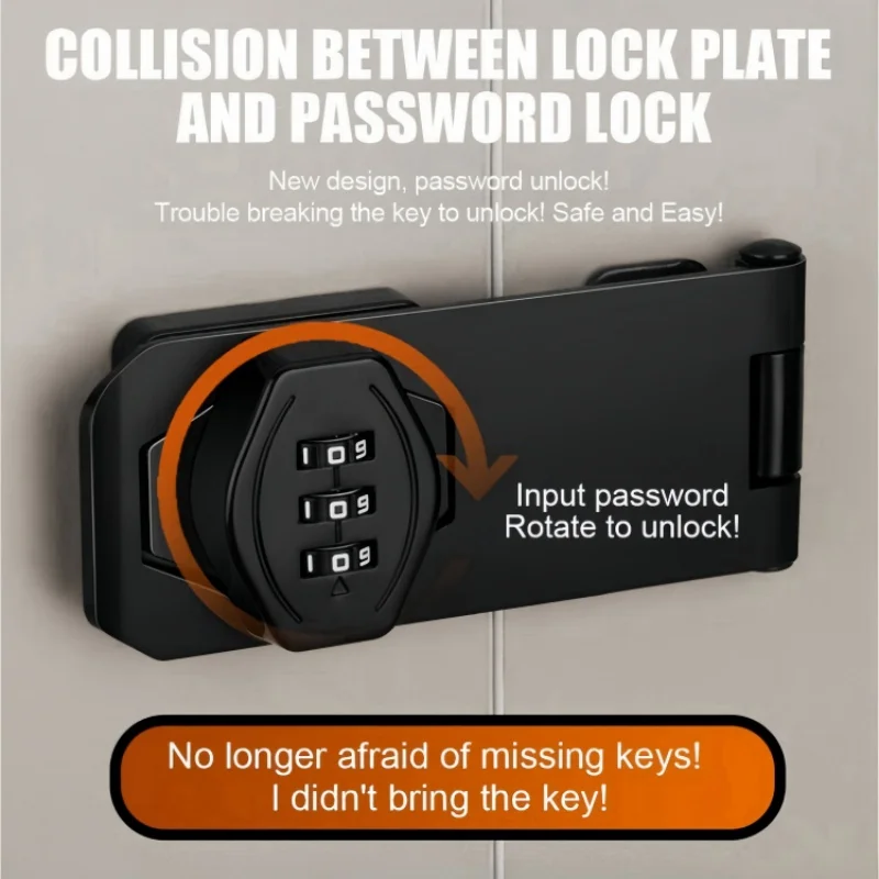 Keyless Security Cam Lock Household Cabinet Password Hasp Locks Anti-Theft Combination Lock Zinc Alloy Password Drawer Locks