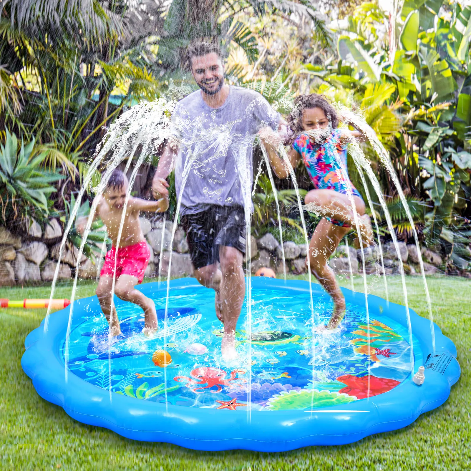 

Play Mat Inflatable Water Spray Pad Sprinkler for Kids Outdoor Baby Mats Toddlers