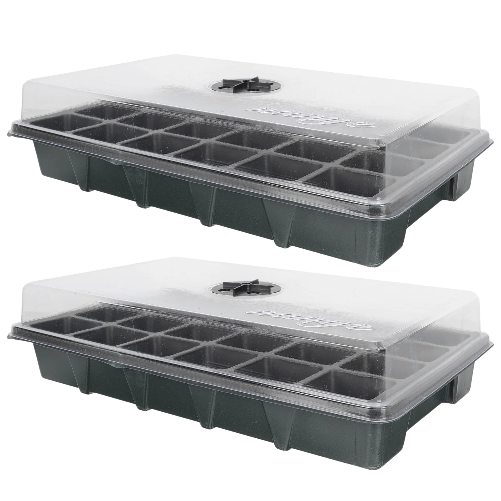 2 Pcs 24-Hole Seedling Tray Starter Plant Thicken Germination Case Boxes Nursery Vegetable Planting Plastic Garden Pot