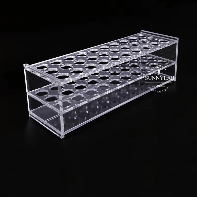 1piece/lot Plastic Test Tube Rack Holder, organic glass support Burette Stand Test tube Stand Diameter 16mm-26mm, 30/40/50holes