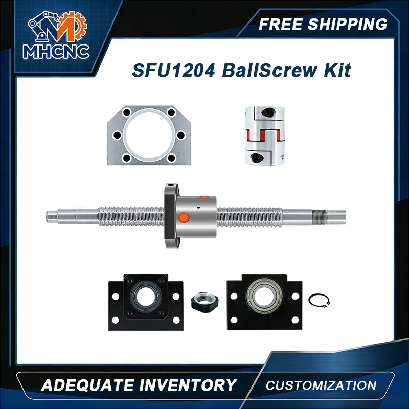 mhcnc-200-1000mm-sfu1204-ball-screw-set-with-nut-bk-bf10-support-seat-nut-housing-8x8-coupler-cnc-accessories