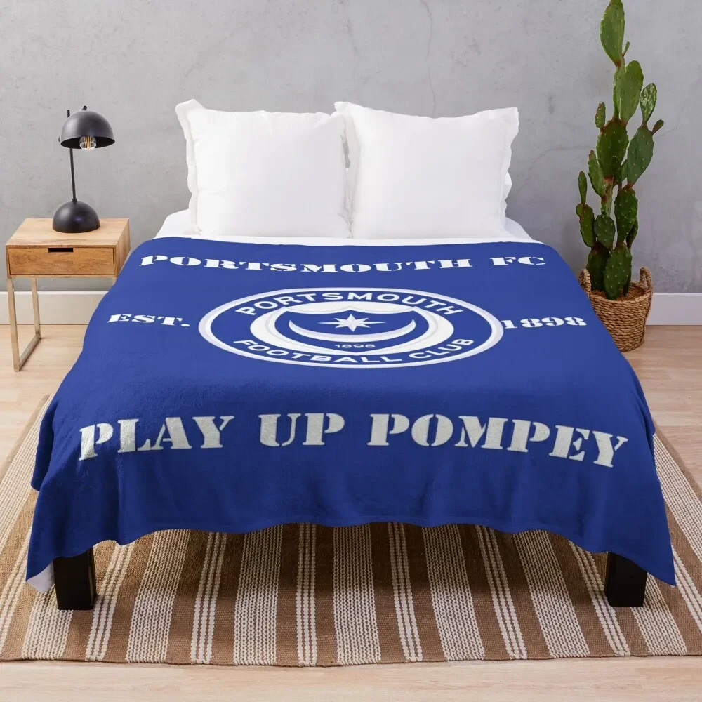 PORTSMOUTH FC Throw Blanket For Decorative Sofa Sofa Blankets