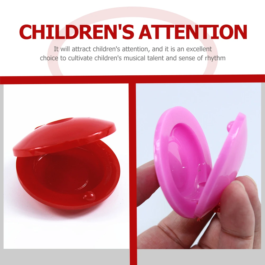 10 قطعة من البلاستيك Castanet آلة قرع موسيقية إيقاع اللعب الموسيقى التدريس المعونة التعليمية هدية