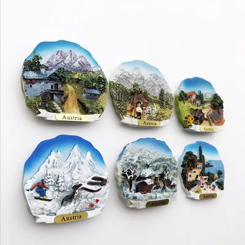 Austria Fridge Stickers Alps Jungfrau Travelling Souvenirs Fridge Magnets Home Decoration Photo Wall Magnetic Stickers Gifts