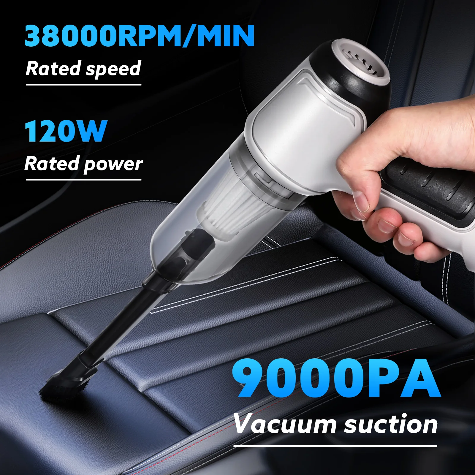 

Car Vacuum Cleaner Handheld Cordless Portable Mini Dust Blower Abs Cars Long Life Brooklyn Gray
