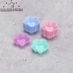 6 Pcs Mini Muffin Cup Round 5cm Silicone Muffin Cake Baking Molds Cupcake Pan Baking Accessories Tart Cup Cake Mould